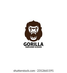 gorilla head logo design color 