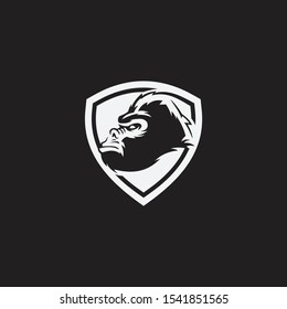 Gorilla head logo. Design the emblem for your business. Vector illustration.