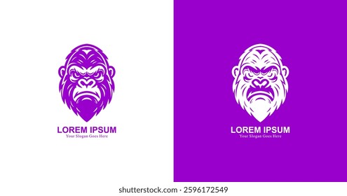 Gorilla head logo design with modern style