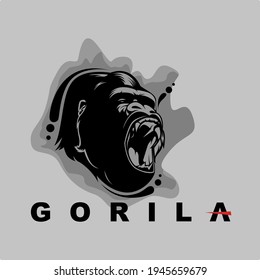 Gorilla Head Logo Design Vector