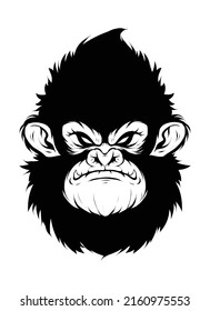 Gorilla Head, logo Design, Vector illustration