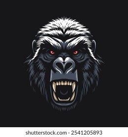 Gorilla Head Logo Arte vectorial de Emblema