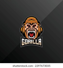 gorilla head logo esport team design gaming mascot