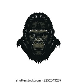 Gorilla head logo mascot design template. monkey logo Vector illustration for your graphic design dan corporate branding