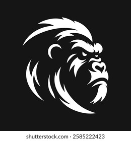 Gorilla Head Logo in Striking Black and White