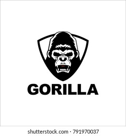 plantilla de logotipo de cabeza gorila
