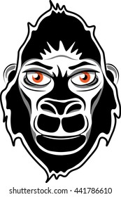 Gorilla head logo vector, black on a transparent background