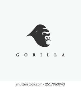 Ilustración de diseño de Vector de logotipo de cabeza de gorila