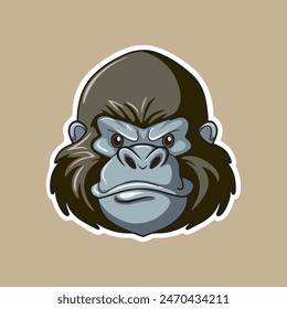 gorilla head logo vector illustration