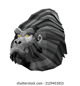 gorilla head lowpoly style vector illustration design