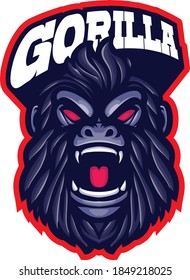 Gorilla head mascot illustration for sports and esports logo Premium Vector