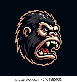 Gorilla head mascot logo template