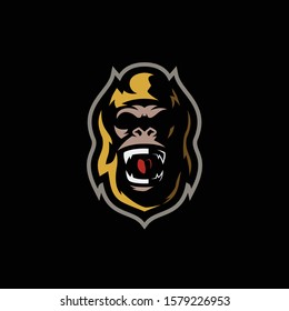 gorilla head mascot logo vector illustration