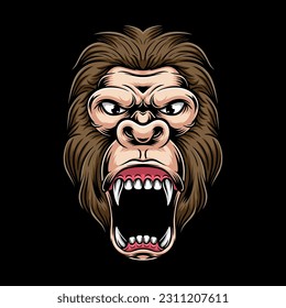 gorilla head mascot vector illustration