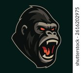 Gorilla Head Mascot Vector Logo