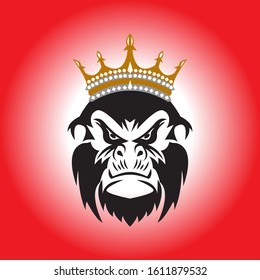 Gorilla head modern logo. Monkey template design emblem for a sport and eSport team