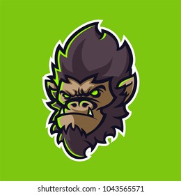 gorilla head modern mascot logo template for sport/e-sport team