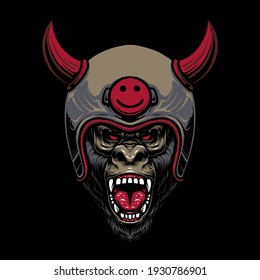 Gorilla Head Motorrad Vektorgrafik