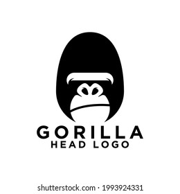 Gorilla Head Silhouette Mascot Logo 