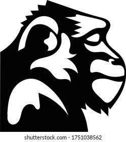 Gorilla head silhouette vector design