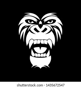 gorilla head sport logo vector design black background
