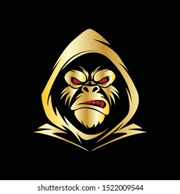 gorilla head sport logo vector image, the reaper with head gorilla