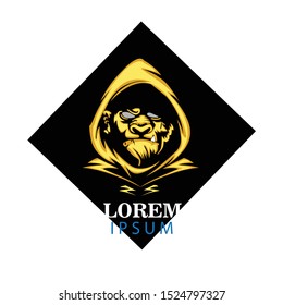 gorilla head sport logo vector image, the reaper with head gorilla




