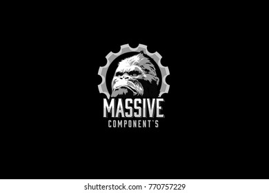 Gorilla head vector, Ape logo