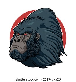 gorilla head vector illustration design