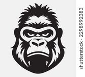 Gorilla head Vector illustration. Gorilla Vintage Logo