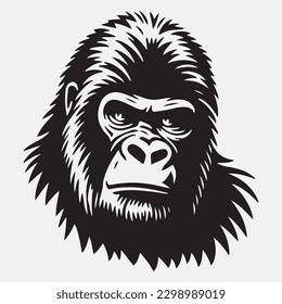 Gorilla head Vector illustration. Gorilla Vintage Logo