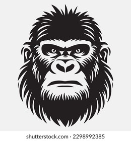 Gorilla head Vector illustration. Gorilla Vintage Logo