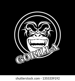 gorilla head vector illustration,sport business logo