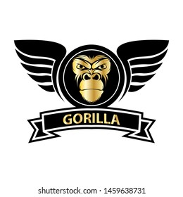 gorilla head vector image. white background gorilla head vector image. white background