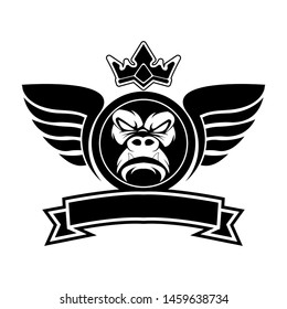 gorilla head vector image. white background
