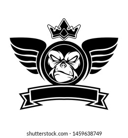 gorilla head vector image. white background