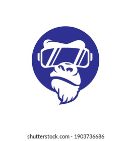 gorilla head vector logo, Vector illustration, ferocious gorilla head