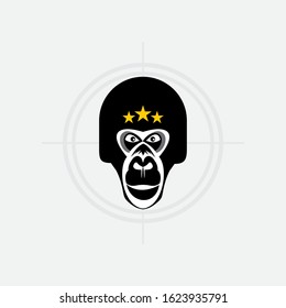 Gorilla Head  vector logo for sport game