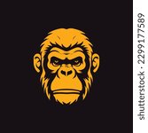 Gorilla head vector logo template. Vector illustration.