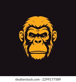 Gorilla head vector logo template. Vector illustration.