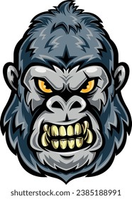 Gorilla head vector mascot furius
