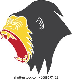 Gorilla head vector, monkey head vector, ape face logo