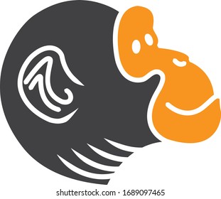Gorilla head vector, monkey head vector, ape face logo