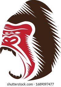 Gorilla head vector, monkey head vector, ape face logo