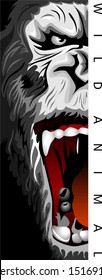 gorilla head vector for shirt design, poster and other aplications