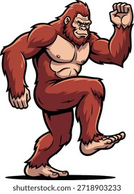 Ilustración de entrenamiento cardiovascular de rodilla alta de gorila