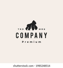 Gorilla hipster Vintage Logo Vektorsymbol