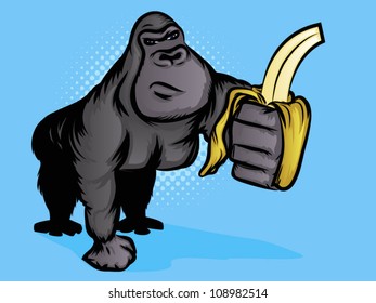 Gorilla Holding a Banana