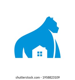 Gorilla and home logo, icon and vector