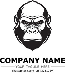 gorilla icon company logo black and white vector image illustration